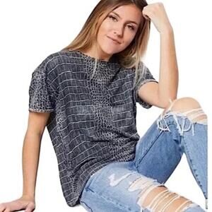 We The Free Top Womens Small Python Combo Clarity Boho Oversized Relaxed Casual